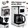 Machine à café 1,5L 900W Acier inoxydable Proficook PC-KA1299-Inox