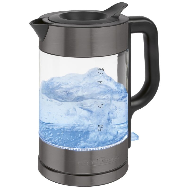 Bouilloire électrique 1,7L en verre Noir 2200W Proficook PC-WKS1322G-Noir