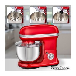 Proficook PC-KM 1197 1200W vintage multifunction food processor Red
