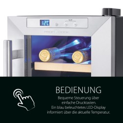 Cave à vin avec porte vitrée et écran LED 17L Proficook PC-WK1231