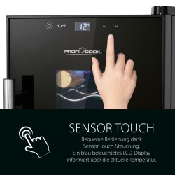 Cave à vin avec porte vitrée et écran tactile 23L Proficook PC-WK1232
