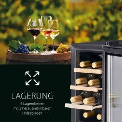 Cave à vin avec porte vitrée et écran LED 23L Proficook PC-WK1233