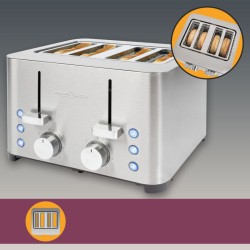 Grille pain 4 fentes en acier inoxydable Proficook PC-TA1252
