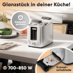 Toaster 2 slots Stainless steel Proficook PC-TA1279